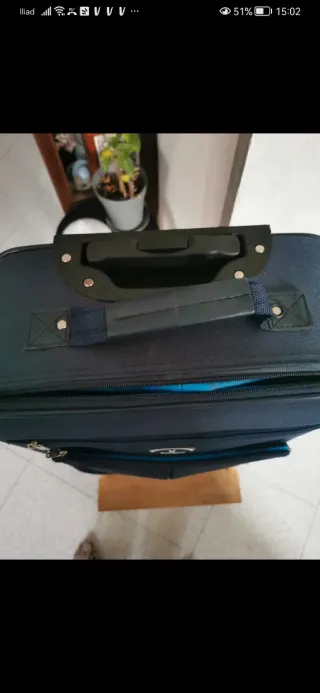 Valigia trolley blu 60x40x16