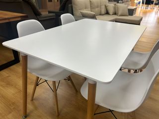 MESA COMEDOR 140CM + 4 SILLAS NÓRDICAS