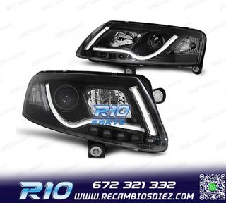 FAROS AUDI A6 C6 04-08 LUZ DIURNA DRL LED NEGRO