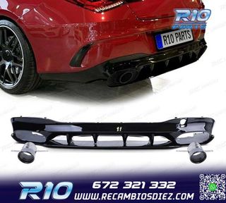DIFUSOR MERCEDES CLA C118 19- AMG NEGRO BRILLO + COLAS ESCAP