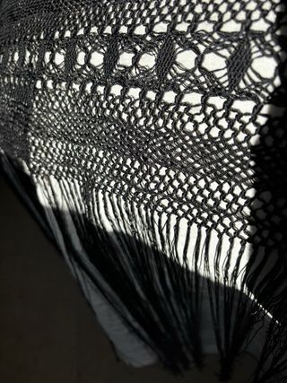 Mantón de Manila antiguo negro