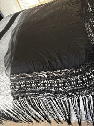 Mantón de Manila antiguo negro