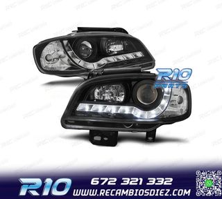 FAROS PARA SEAT IBIZA CORDOBA 6K2 99-02 LUZ DIURNA FONDO NEG