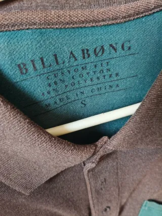 Polo Billabong Talla S Marrón y Turquesa