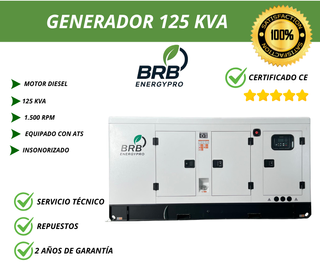Grupo electrógeno 125 KVA Motor Diesel