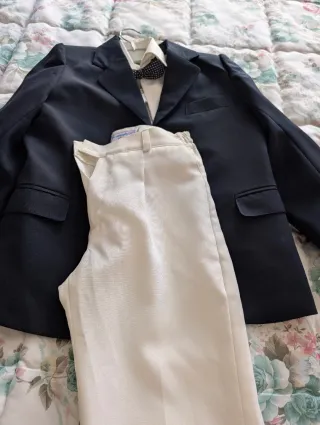 Traje de niño comunión negro y blanco