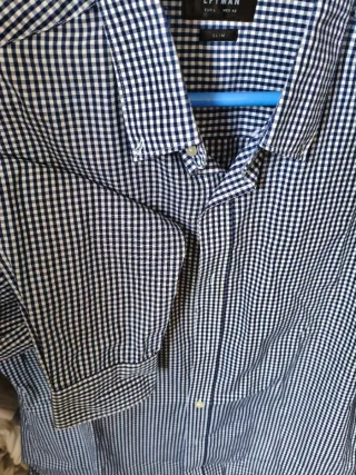 Camisa cuadros azul Lefties Talla L