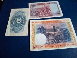 Lote 3 Billetes Españoles: 10, 25 y 100 Pesetas