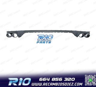 DIFUSOR AUDI Q8 18-23 LOOK SQ8 + COLAS DE ESCAPE PLATEADAS