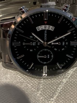 Reloj Geneva Negro y Plateado