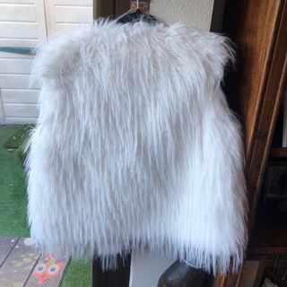 Ganga Chaleco pelo blanco talla L