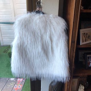 Ganga Chaleco pelo blanco talla L