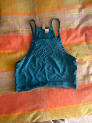 Top azul tirantes