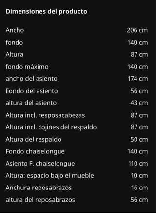 Sofá chaise longue gris tela