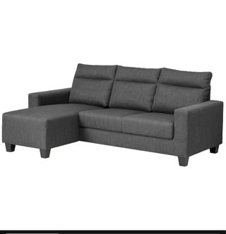 Sofá chaise longue gris tela