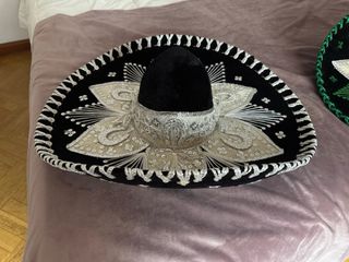 Sombreros Mexicanos Charro Negros y Plateados
