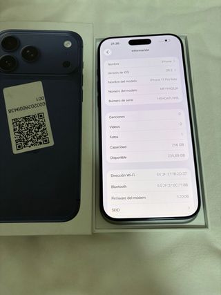 iPhone17Pro Max 256GB Azul