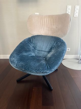 Poltrona SANCAL Tortuga Velluto Blu/Beige