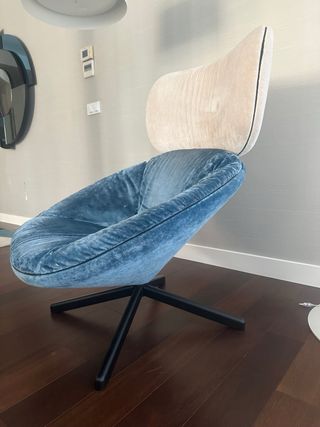 Poltrona SANCAL Tortuga Velluto Blu/Beige