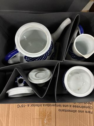 Set de té Sargadelos azul y blanco