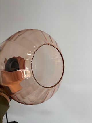 Lámpara colgante de cristal rosa