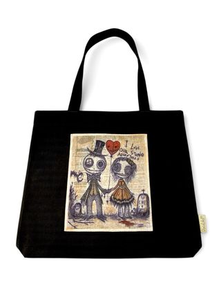 Tote Bag Artesanal - Estilo Gótico/Surrealista