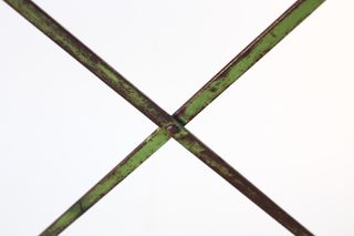 Tavolo pieghevole da giardino in metallo verde vintage Francia anni '50