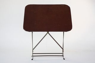 Tavolo pieghevole da giardino in metallo verde vintage Francia anni '50