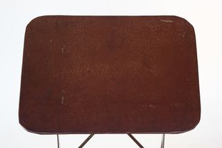 Tavolo pieghevole da giardino in metallo verde vintage Francia anni '50