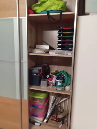 Armario puertas correderas madera y cristal