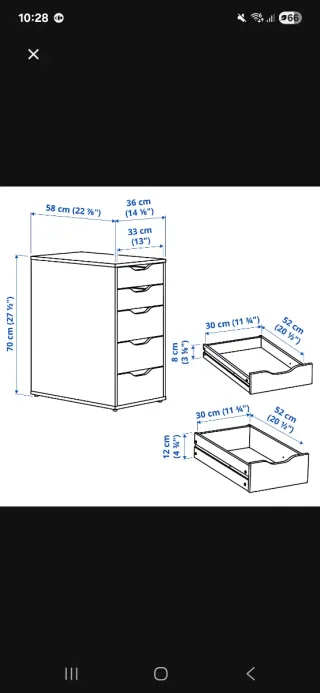 Cajones Alex Ikea Blancos