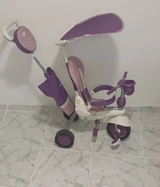 Triciclo para bebé con toldo y empujador