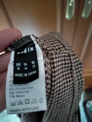 Falda de cuadros marrón y beige