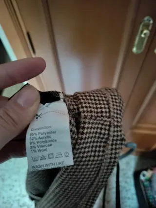 Falda de cuadros marrón y beige