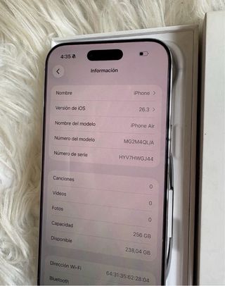 iPhone Air 256GB Plata/Blanco