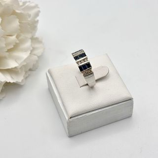 Anillo oro 14kt zafiros y diamantes