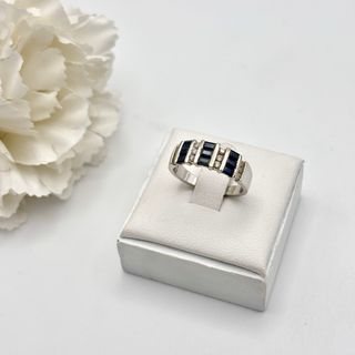 Anillo oro 14kt zafiros y diamantes
