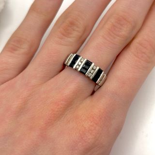 Anillo oro 14kt zafiros y diamantes
