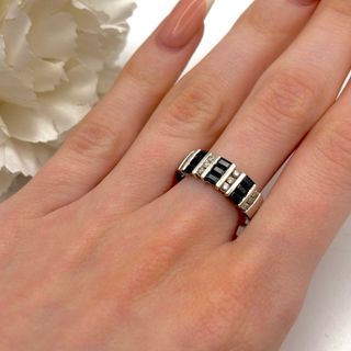 Anillo oro 14kt zafiros y diamantes