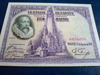 Billete 100 Pesetas España 1928 Cervantes
