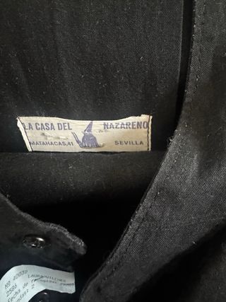 Túnica Nazareno Ruan Negro y Antifaz