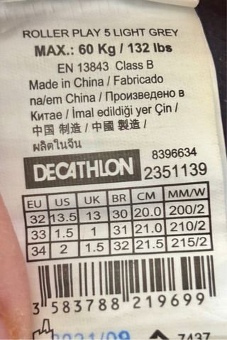 Patines en línea niña talla 32-34