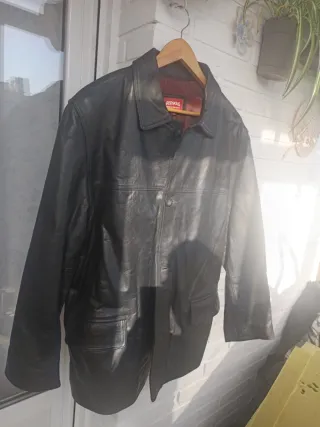 Chaqueta de cuero Redskins Negra