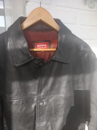 Chaqueta de cuero Redskins Negra