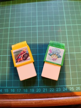 Gomas de borrar antiguas, vintage con dibujo