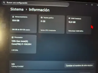 Portátil Gaming MSI RTX 4060 Negro