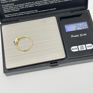 Anillo oro 18kt con circonita y zafiro