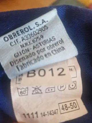 Mono de trabajo azul