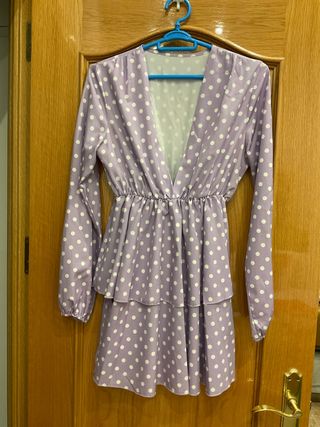 Vestido lila lunares blancos Glowrias