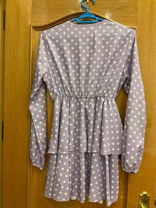 Vestido lila lunares blancos Glowrias